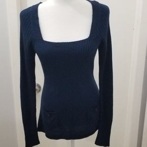 Arizona Jean Company Dark Blue Scoop Neck Sweater